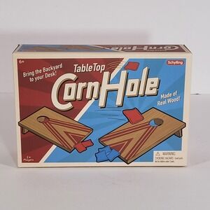 Schylling Tabletop Cornhole Mini Bean Bag Toss Wood Game Set Desk Toy 2+